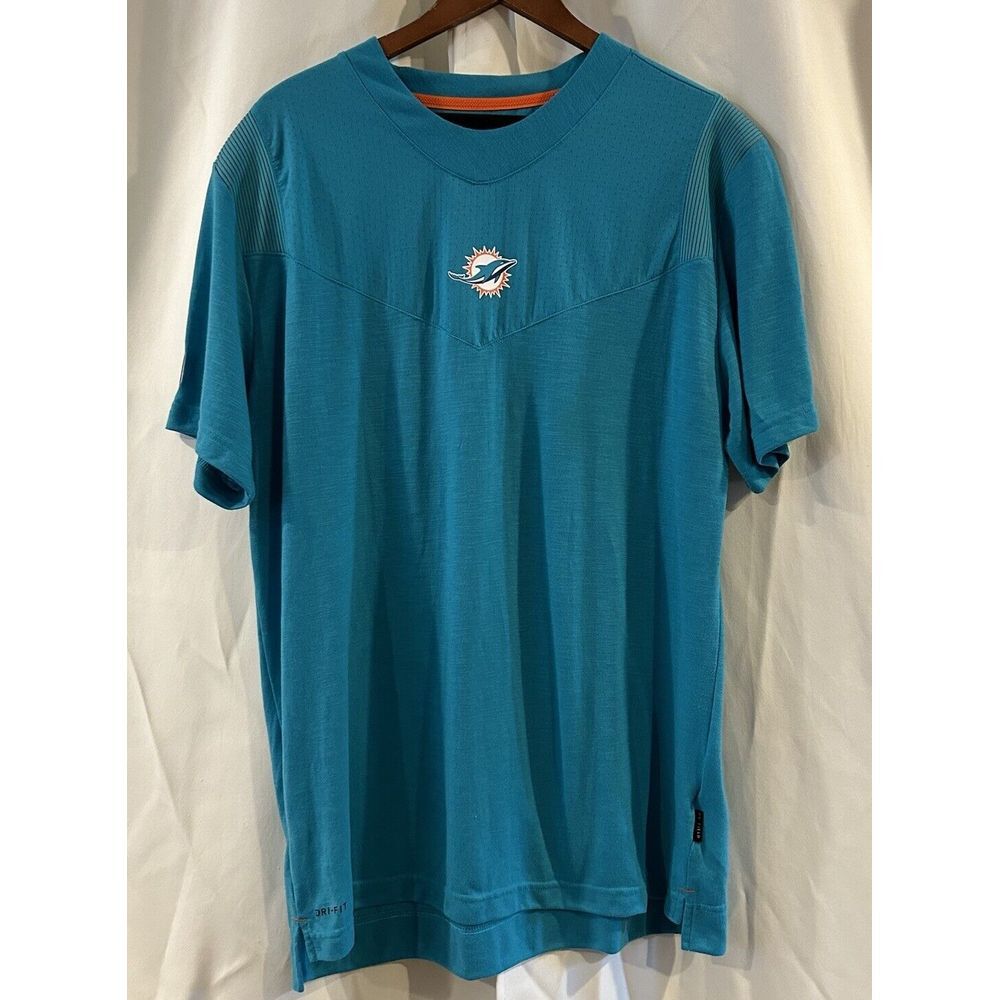 Nike Miami Dolphins T Shirt Mens XL‎ On Field Apparel Green Short Sleeve Gym